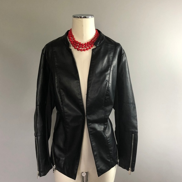 Avenue Jackets & Blazers - NWT Black Leather Style Jacket